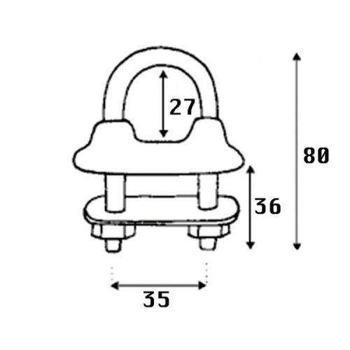 Wichard U-beugel/putting WD RVS M8x80mm