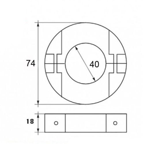 Talamex Asanode aluminium 40 mm plat