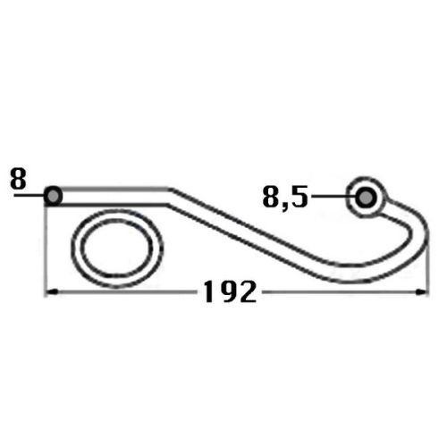 Kmarine Sliphaak RVS A4 voor spanner 8 mm