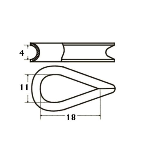 Kmarine Kous voor staaldraad RVS A4 4mm