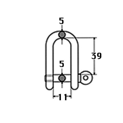 Kmarine D-sluiting lang RVS A4 5mm 1000kg