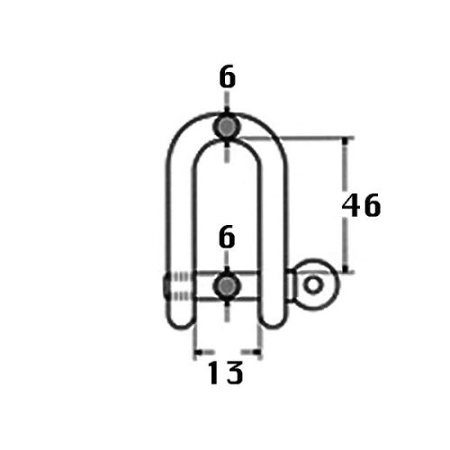 Kmarine D-sluiting lang RVS A4 6mm 1500kg