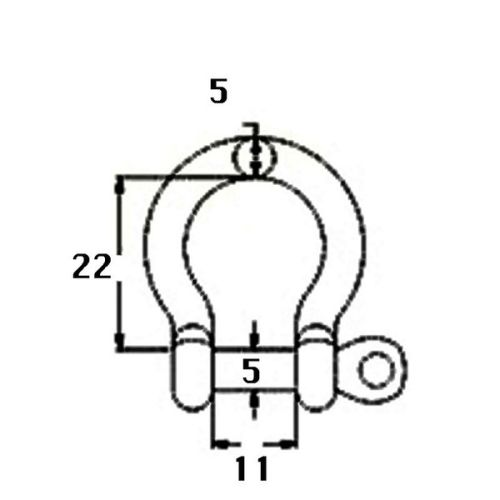 Kmarine Harpsluiting RVS A4 5mm 1200kg