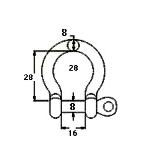 Kmarine Harpsluiting RVS A4 8mm 2800kg