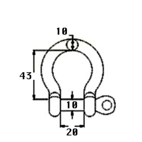 Kmarine Harpsluiting RVS A4 10mm 4300kg