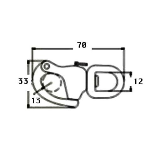 Kmarine Snapshackle wartel RVS A4 66mm 1800kg