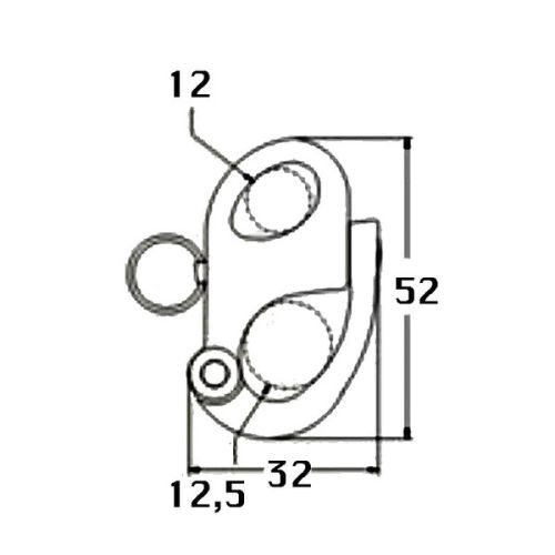 Kmarine Snapshackle vast oog RVS A4 52mm 1800kg