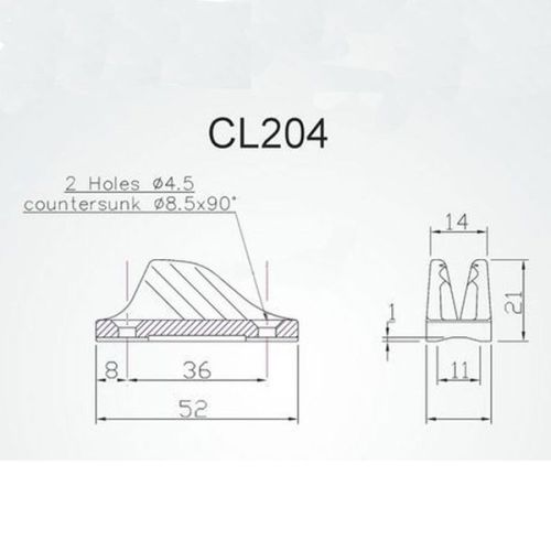 Clamcleat Klem nylon 3 - 6 mm no 204