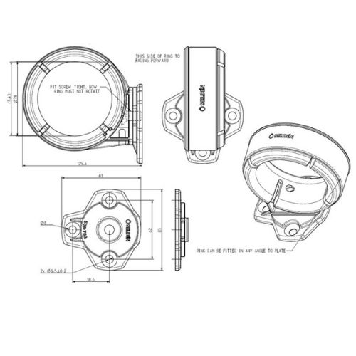 Selden Bracket voor boegspriet 75 mm