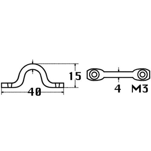 Kmarine Zadelbeugel RVS A2 gesmeed 4x40mm