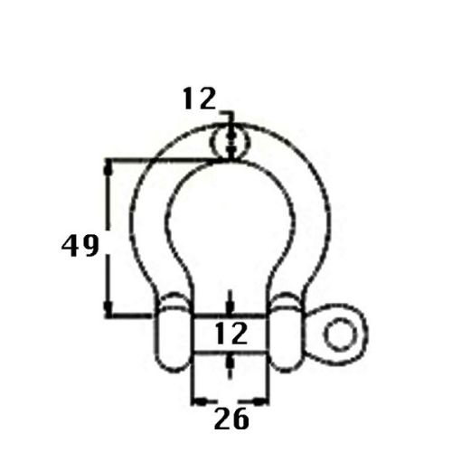 Kmarine Harpsluiting RVS A4 12mm 6500kg