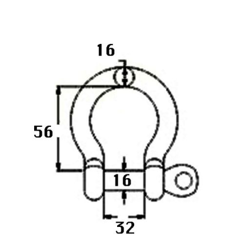 Kmarine Harpsluiting RVS A4 16mm 12000kg