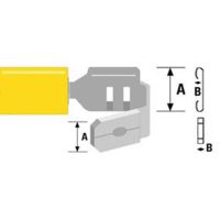 Kmarine AMP vlakstekker geel met aftap 6,3 mm