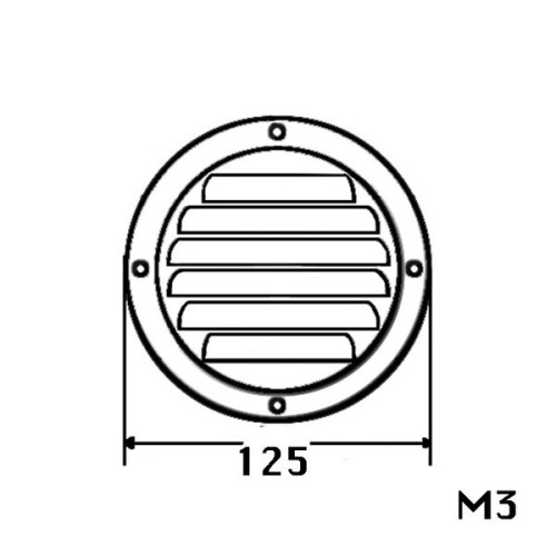 Kmarine Ventilatierooster RVS 120 mm