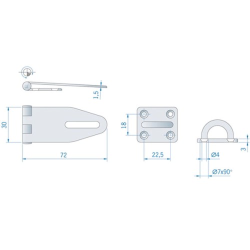 Techno Luikoverval RVS 91x30mm