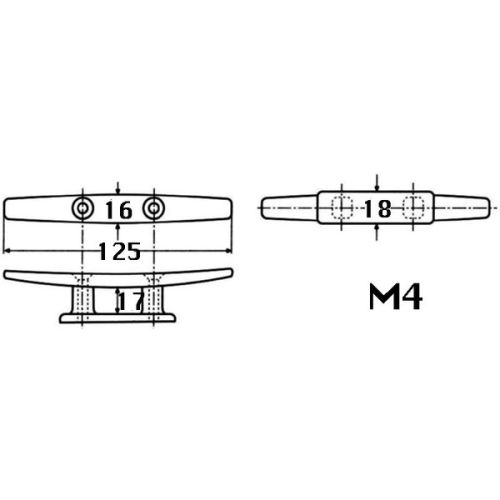 Kmarine Kikker RVS A4 125 mm 2 gats