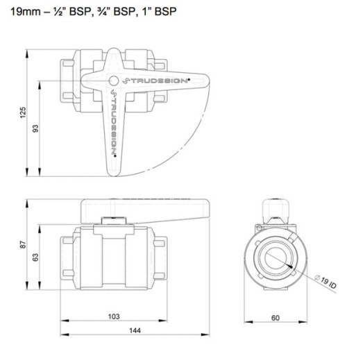 TruDesign Kogelafsluiter 1&quot; binnen x binnen