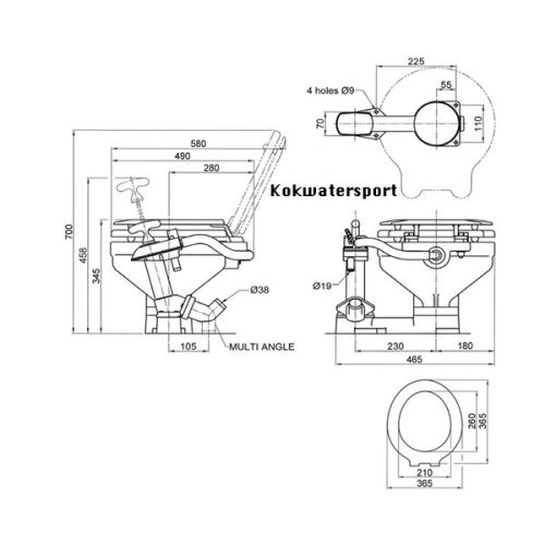 Jabsco Toilet met grote pot