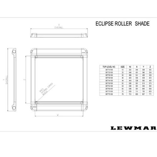 Lewmar Eclipse Roller Shade SZ54