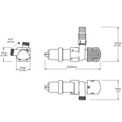 Whale Bilgepomp auto Sub Smart 1100 12V SS1212