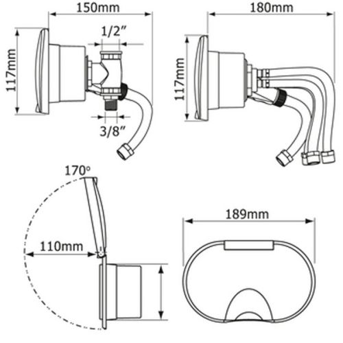 Nuova Rade Inbouw douche mengkraan chroom combi box