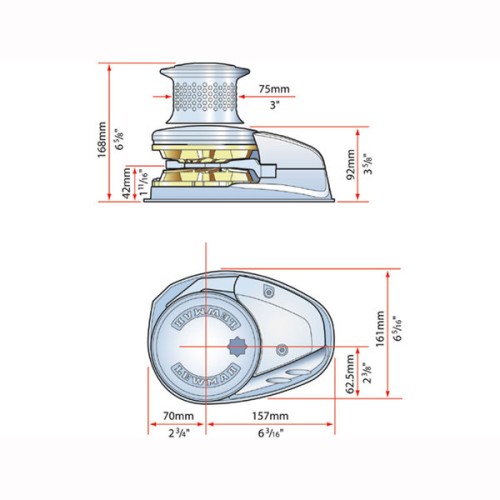 Lewmar Ankerlier RVS V3/drum 12V 10 mm