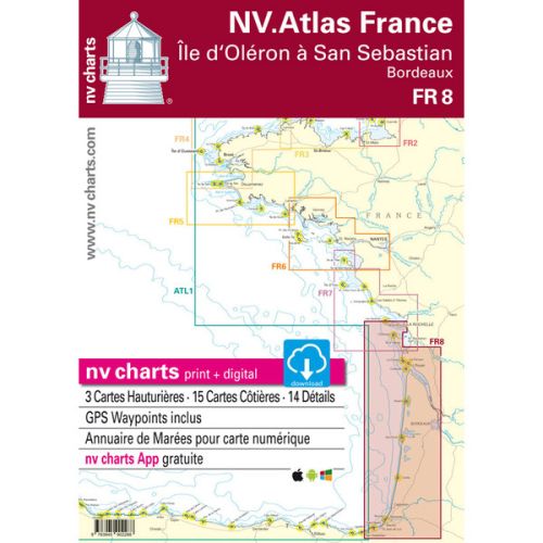 NV Charts Atlas France FR8 Rochelle/San Sebastian