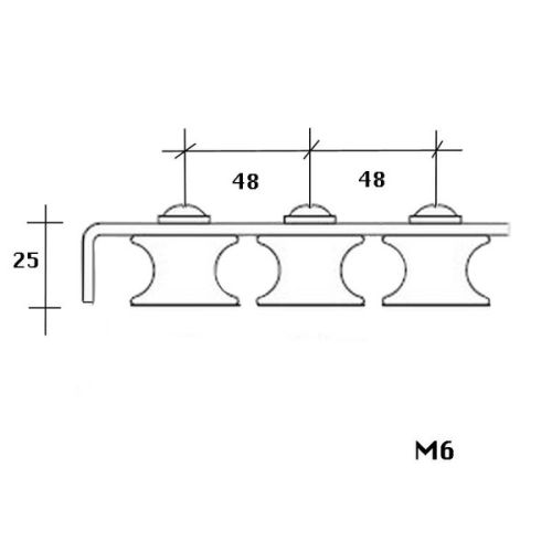 Selden Valgeleider 4-schijfs 40 mm lijn 14 mm