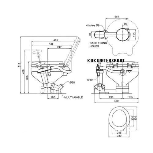 Jabsco Toilet met compacte pot