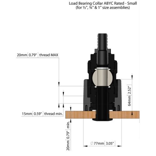 TruDesign Manchet klein voor 1/2&quot; 3/4&quot; en 1&quot; maten