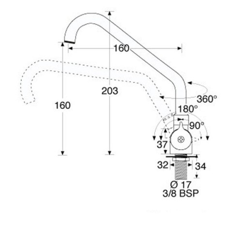 Barka Kraan verchroomd koud water RR4100