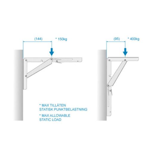 Kmarine Tafelbladdrager RVS A2 inklapbaar