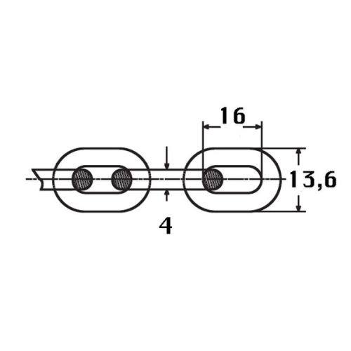 Kmarine Ketting RVS A4 kortschalmig 4mm DIN 766