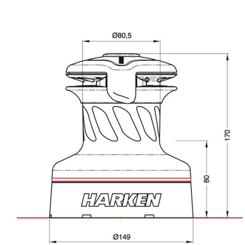 Harken Schootlier Radial alu. Self-tailing 35