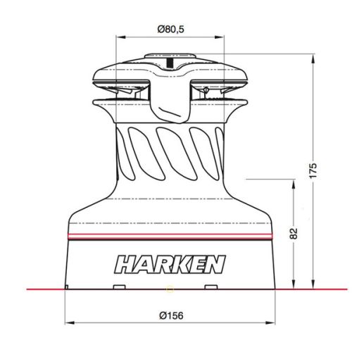 Harken Schootlier Rad.alu Self-tailing 40