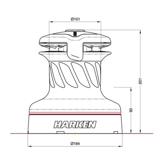 Harken Schootlier Radial alu. Self-tailing 46