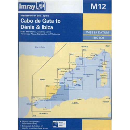 Imray Kaart M12 Mediterranean Spain Cabo de Gata & Ibiza