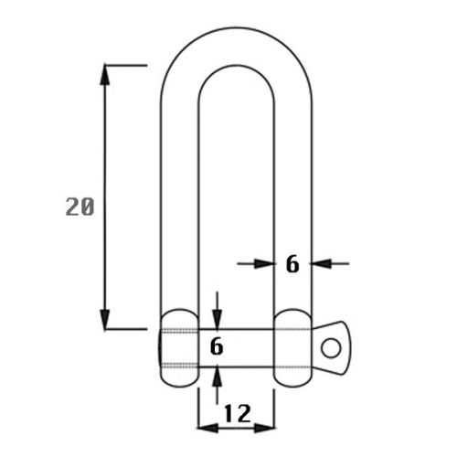 Wichard D-sluiting 6 mm geborgde bout 2200 kg