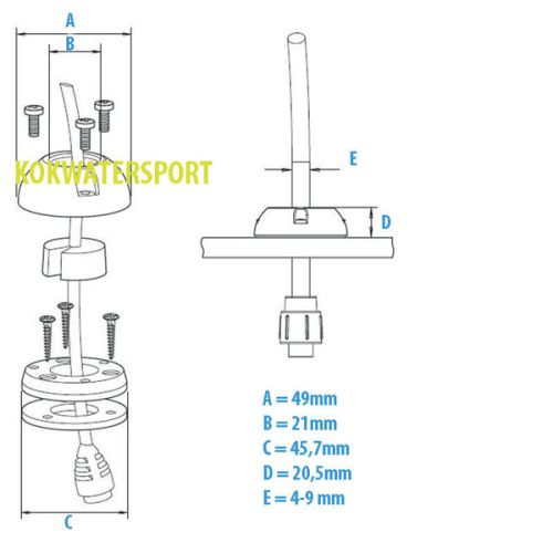 Scanstrut Kabeldoorvoer kunststof 21mm 4-9mm