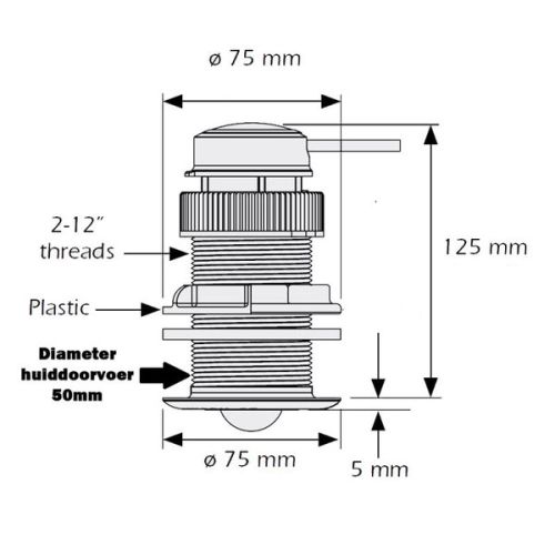 Raymarine DST800 triducer analoog, 200kHZ