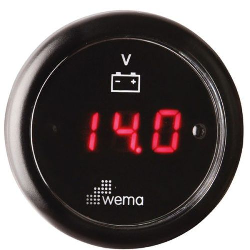 Wema Voltmeter digitaal LED zwart 12/24V