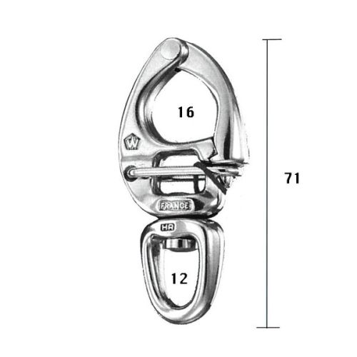 Wichard Snapshackle HR Quick release RVS A4 70mm