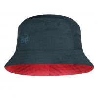 Travel Bucket Hat Red + Grey/Blue M/L