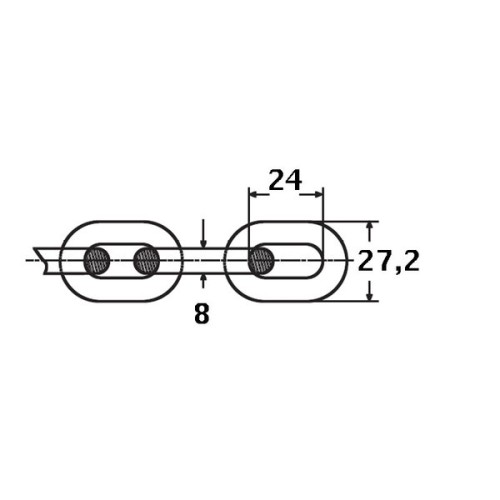 Kmarine Ankerketting 8 mm RVS Din 766