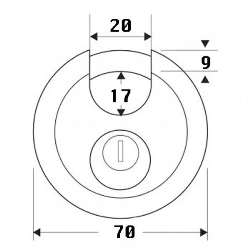 Masterlock Discusslot RVS 70mm beugel 9 mm