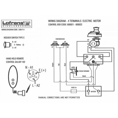 Lofrans Relais 12V/700-1700W 4 x M8 polen