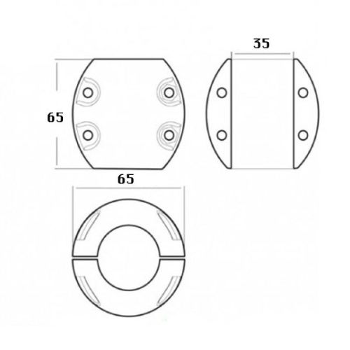 Talamex Asanode aluminium 35 mm bolmodel