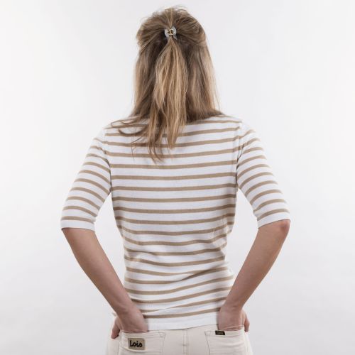 Women T-shirt Linde Nut/Offwhite