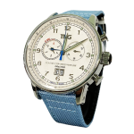 Horloge Classic Chrono wit met blauwe band