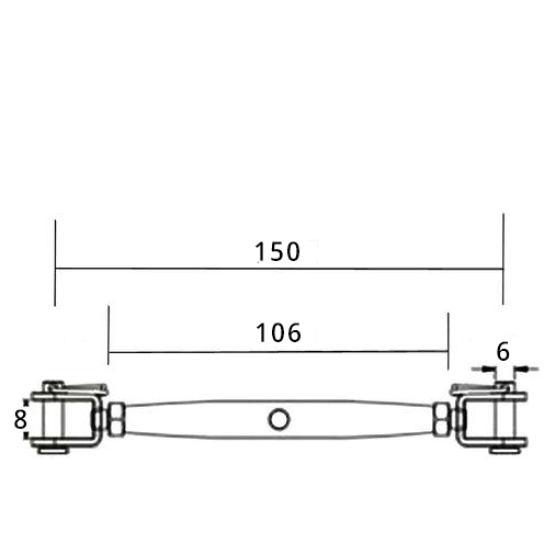 Wantspanner RVS A4 6mm